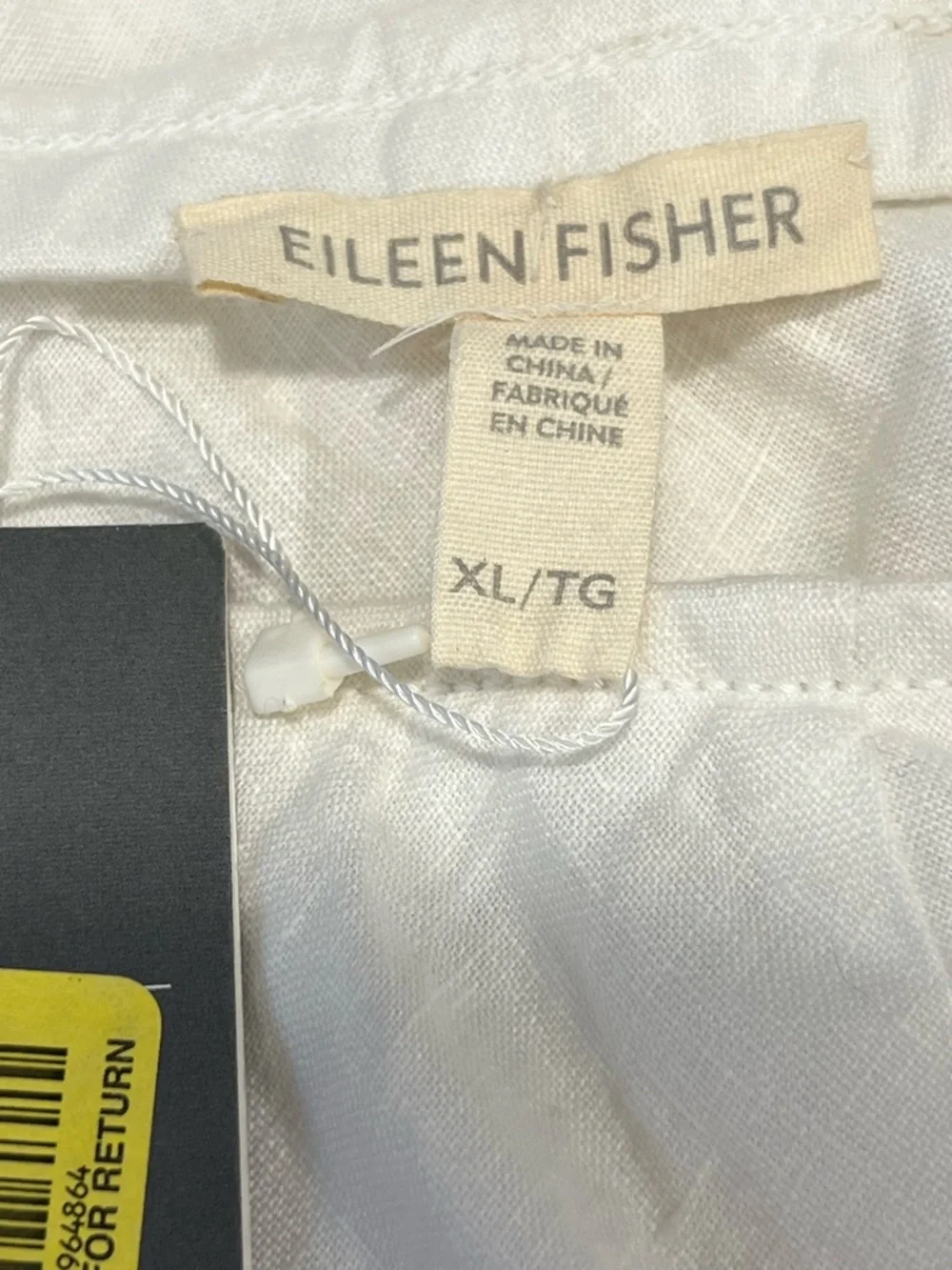 Eileen Fisher Organic Linen Ivory Maxi Skirt XL Pull On Flowy Minimalist - Picture 6 of 10